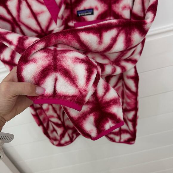 Rare Patagonia Synchilla T Snap Pink Tie Dye Fleece Pullover Sweatshirt M - Picture 4 of 8